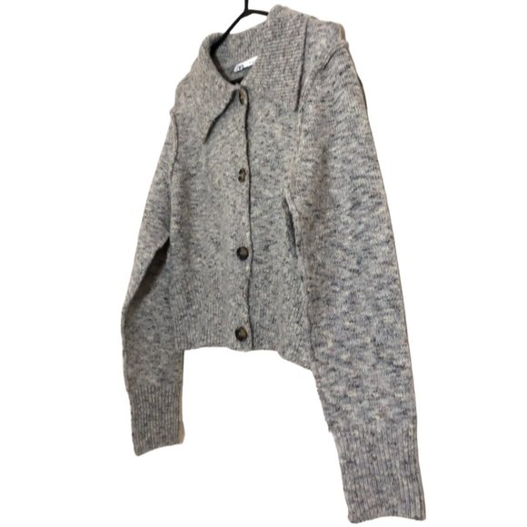 Zara Gray Women's Sweater Cardigan - Picture 3 of 7